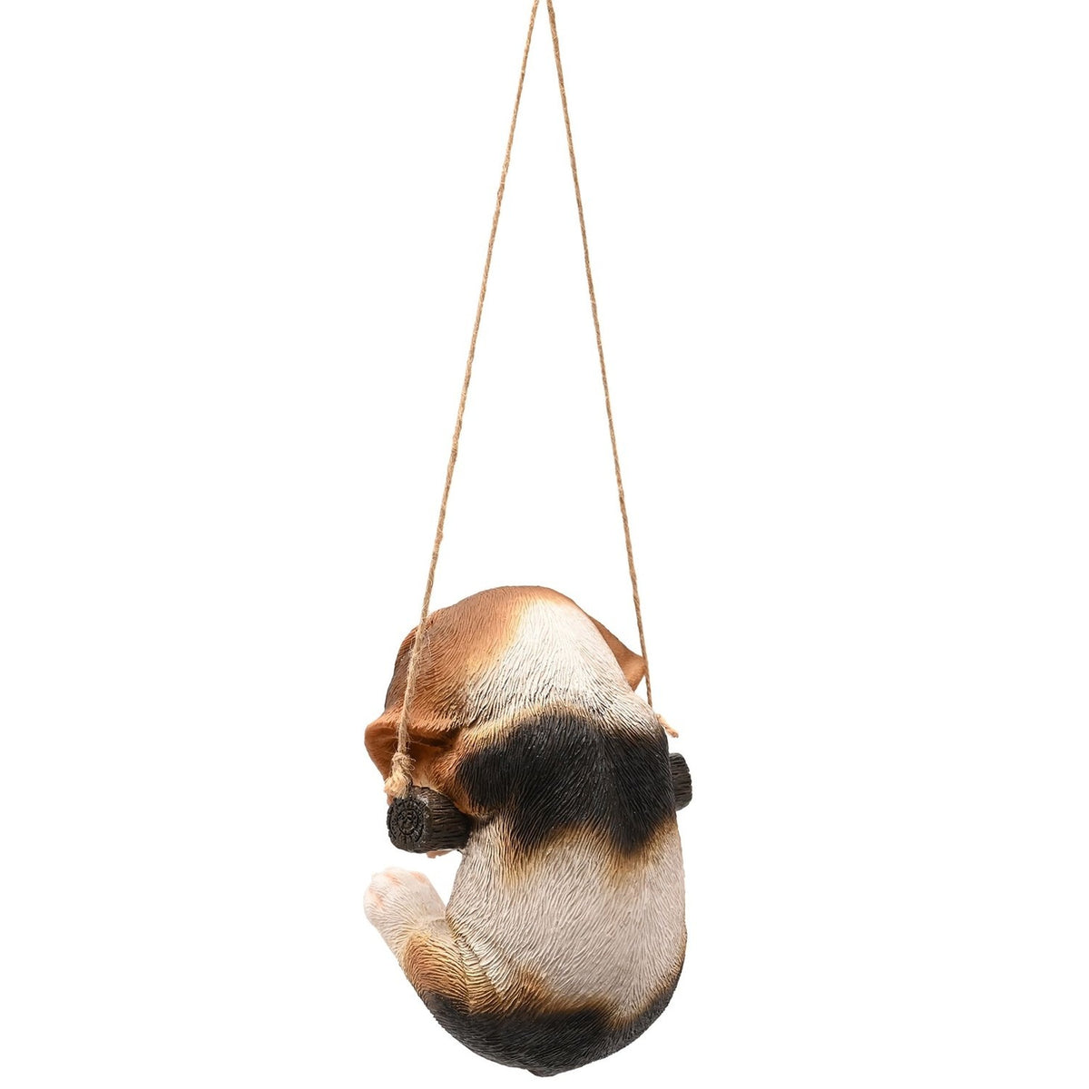 Dangling Beagle Puppy Ornament Figurine - White & Brown