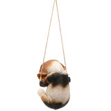 Dangling Beagle Puppy Ornament Figurine - White & Brown