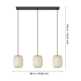 Belgrave Paper Linear Pendant Light - Black & White