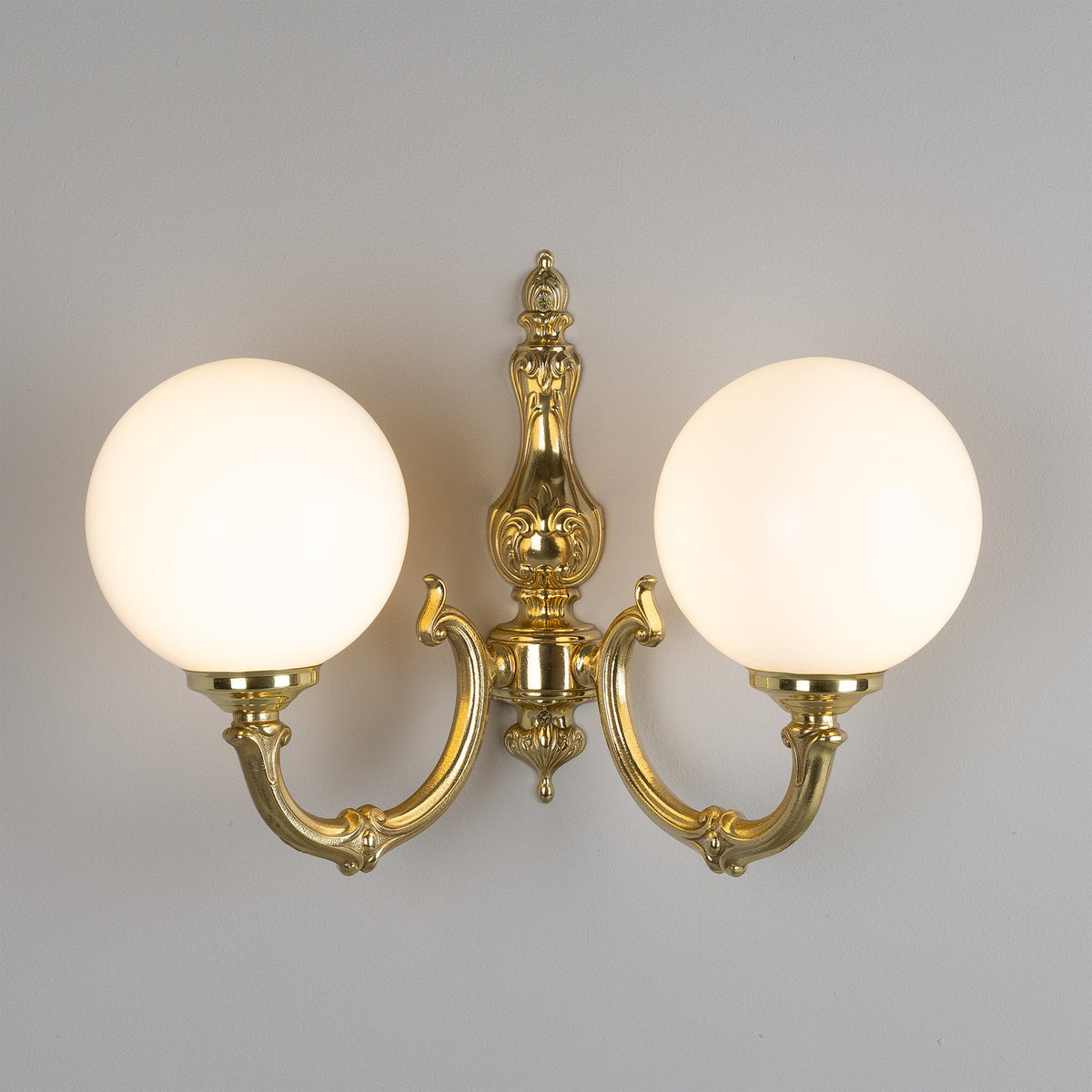 Ben 2 Arm Glass Globe Wall Light