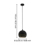 Besmena Pendant Light - Black & Gold