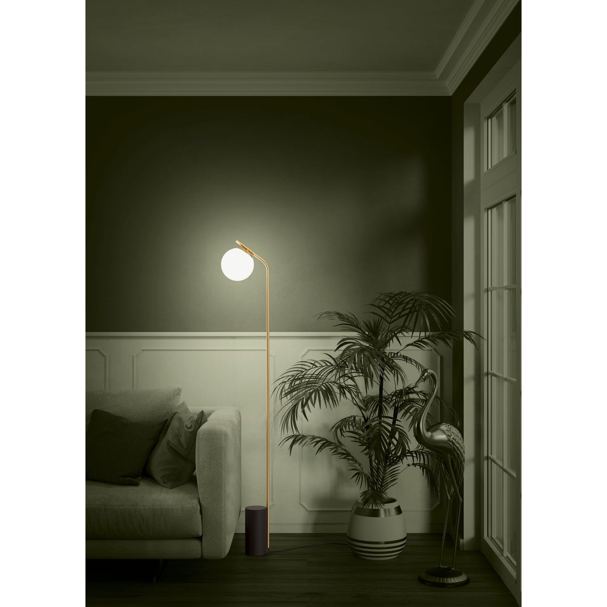 Betulia Floor Lamp - Black & Brass