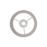 Endon Bevhurst 20cm tapered lamp shade in cream linen-effect fabric, top view showing E14 fixed gimbal fitting, on a plain white background.