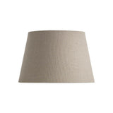 Endon Bevhurst 20cm tapered lamp shade in grey linen-effect fabric with rolled edge and E14 fixed gimbal, shown on a plain white background.