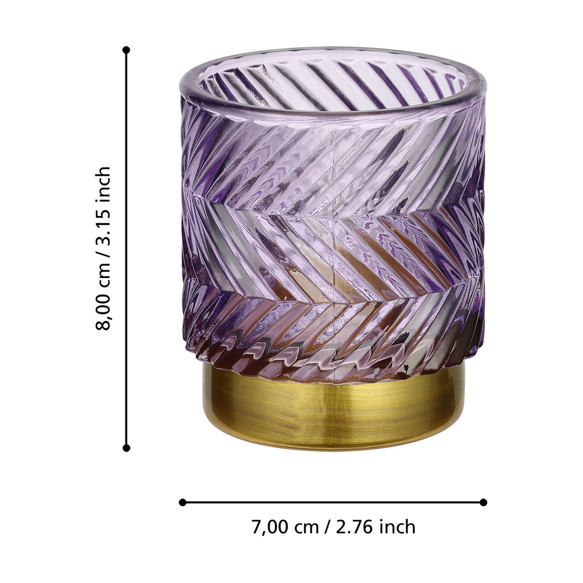 Bezamby Glass Tealight Holder - Lilac