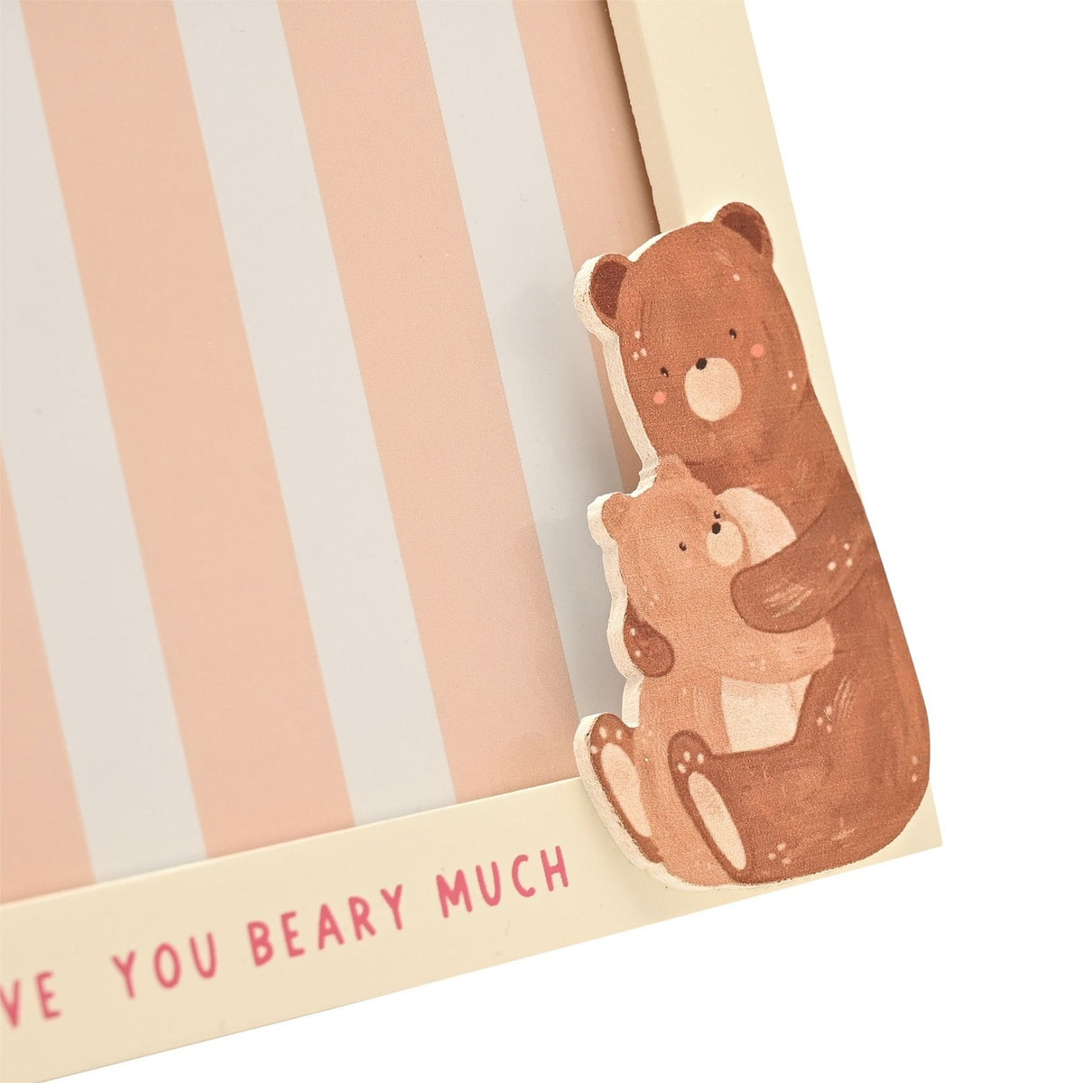 Bear Hugs Mummy MDF Photo Frame with Fold-Out Easel - Cream