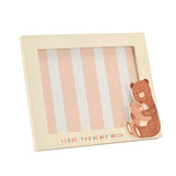 Bear Hugs I Love You Beary Much MDF Photo Frame - Yellow & Brown
