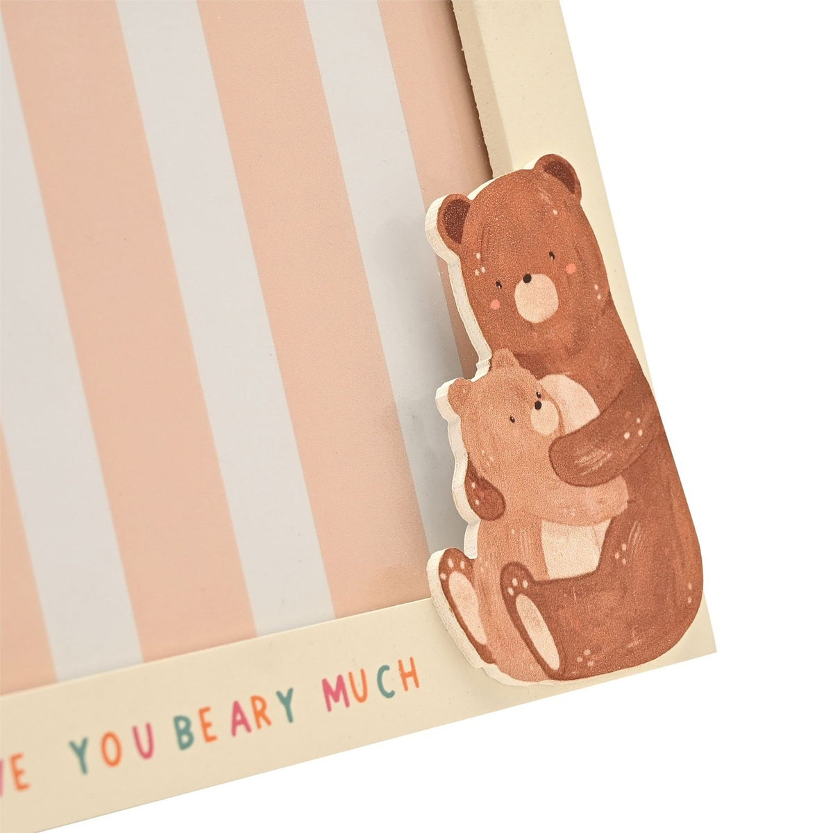 Bear Hugs I Love You Beary Much MDF Photo Frame - Yellow & Brown