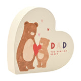 Bear Hugs Dad You Have My Heart Wooden Plaque - White & Brown