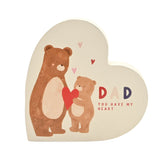 Bear Hugs Dad You Have My Heart Wooden Plaque - White & Brown