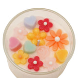 Best Mum Ever Flower and Heart Topped Scented Candle - White