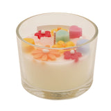 Love You Flower and Heart Topper Scented Candle - Cream