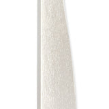 Close-up of a kitchen knife blade with a textured, slightly reflective silver surface against white, illuminated by the Bianca Small LED Floor Lamp 20W 3000K - White.