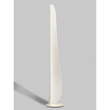 The Bianca Small LED Floor Lamp 20W 3000K in white stands tall and slender on a round base against a light gray background, casting a faint shadow to the left.