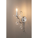 Bianco 1 Light Crystal Wall Light With Switch - Chrome