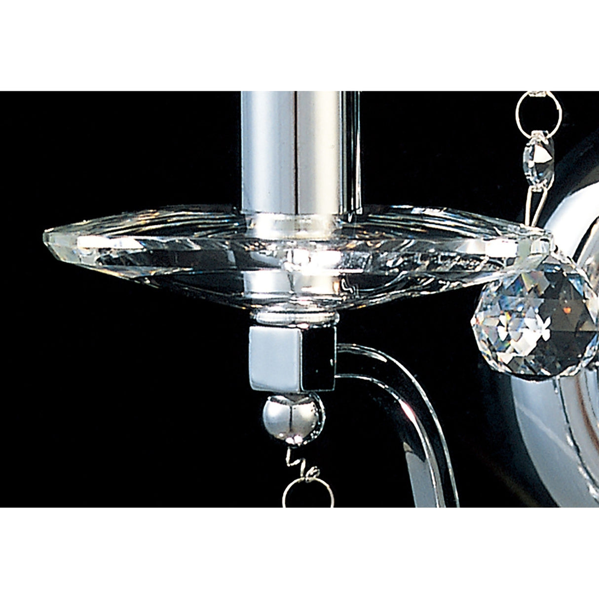 Bianco 2 Light Crystal Wall Light With Switch - Chrome