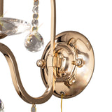 Bianco 1 Light Crystal Wall Light With Switch - Gold