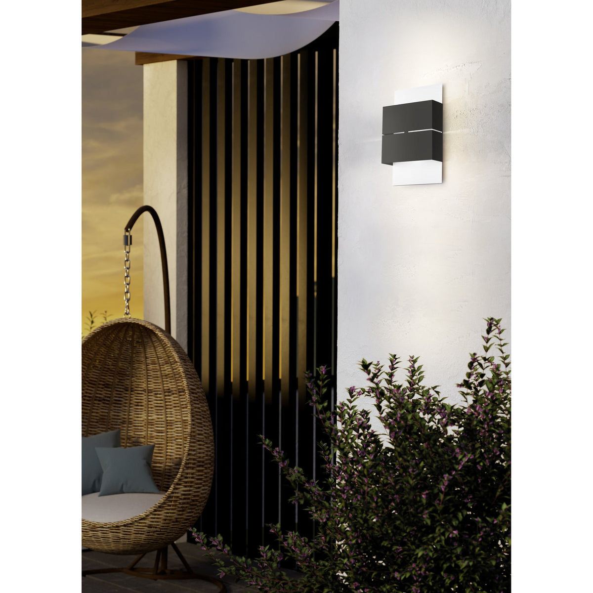 Birnane LED Outdoor Wall Light - White & Anthracite