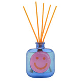 Happy Day Smiley Face Glass Bottle Reed Diffuser - Blue