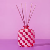 Dream Big Wave Pattern Square Glass Reed Diffuser - Pink