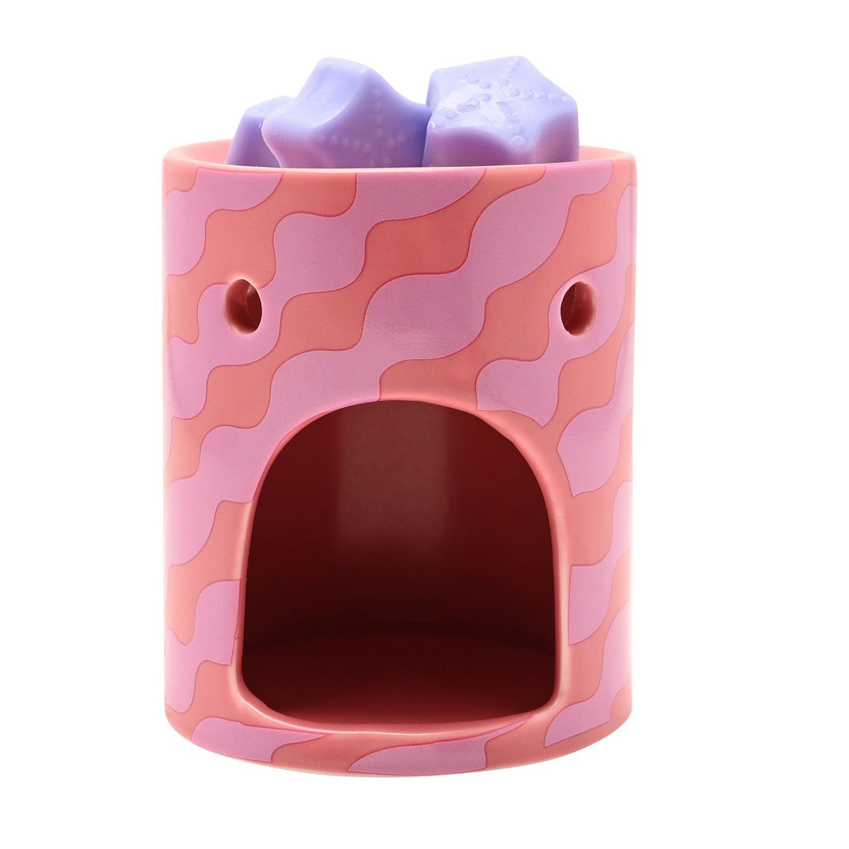 Dream Big Wavy Stripe Ceramic Wax Melt Burner and Melts - Pink