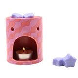 Dream Big Wavy Stripe Ceramic Wax Melt Burner and Melts - Pink