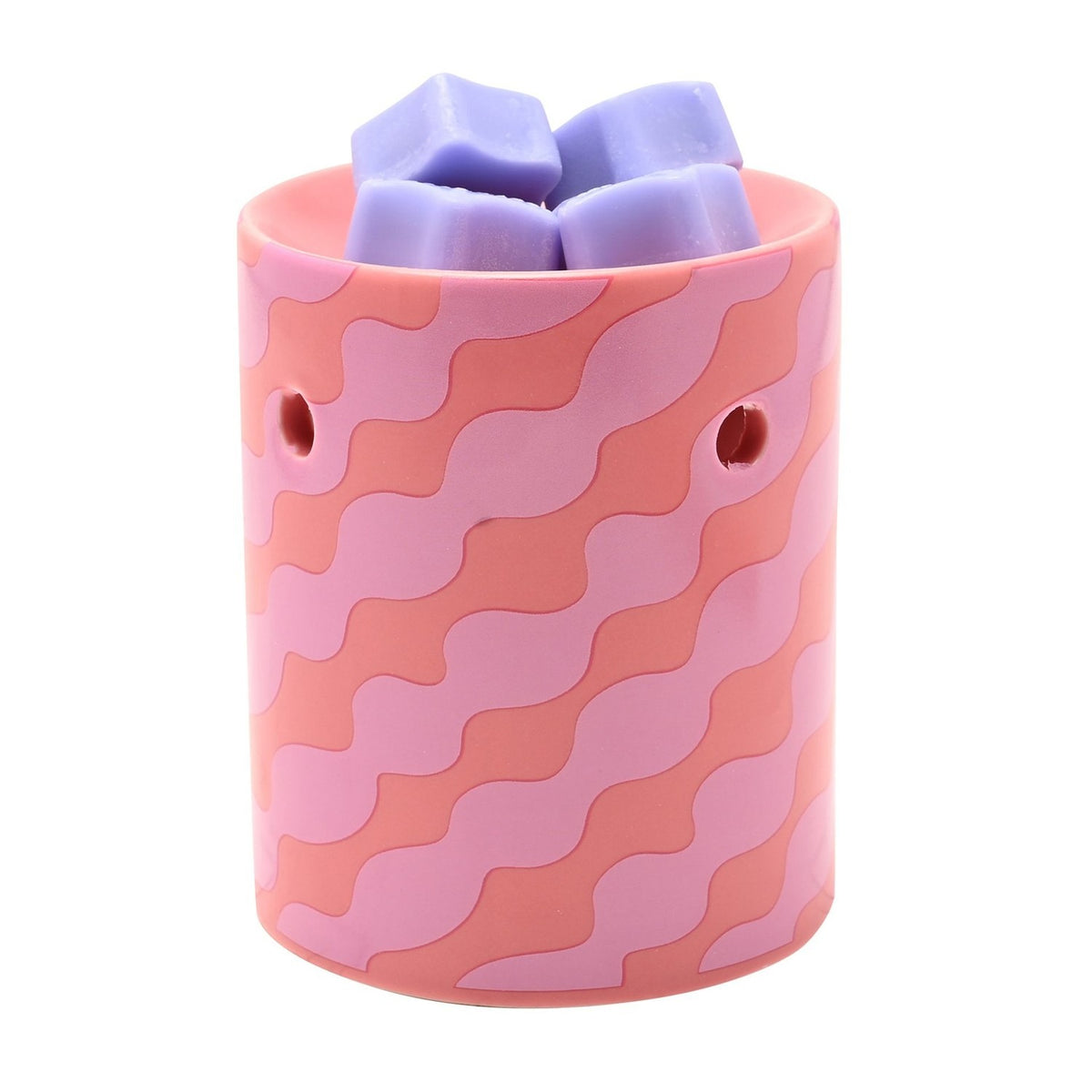 Dream Big Wavy Stripe Ceramic Wax Melt Burner and Melts - Pink