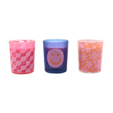 Mood Matching Trio of Wave, Smiley and Daisy Scented Candles