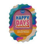 Wavy Multicoloured Stripe Oval Wooden Photo Frame 6 x 4in