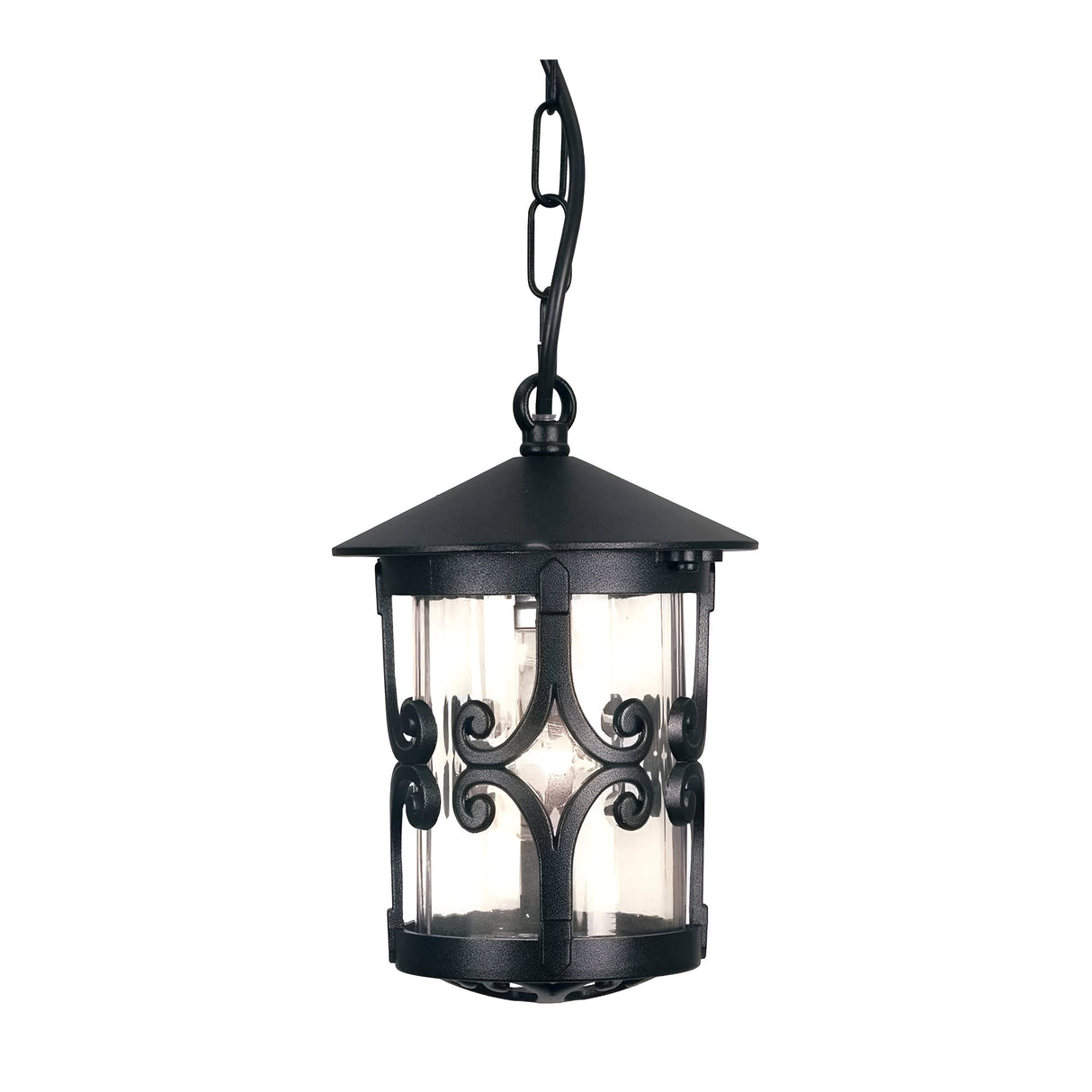 Hereford 1 Light Porch Chain Lantern - Black