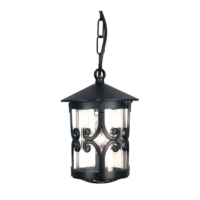 Hereford 1 Light Porch Chain Lantern - Black