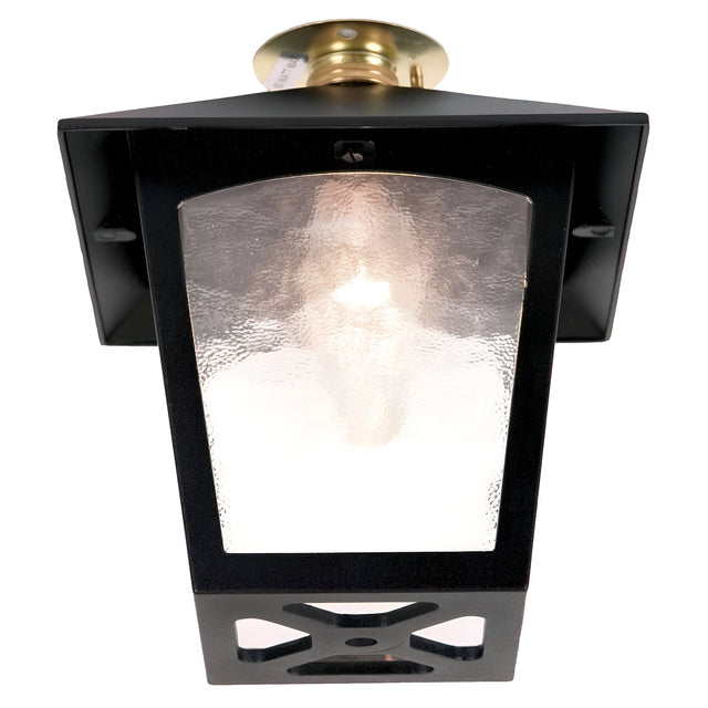York 1 Light Flush Porch Lantern - Black