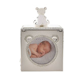 Bear Silverplated Metal Photo Frame Trinket Box - Silver