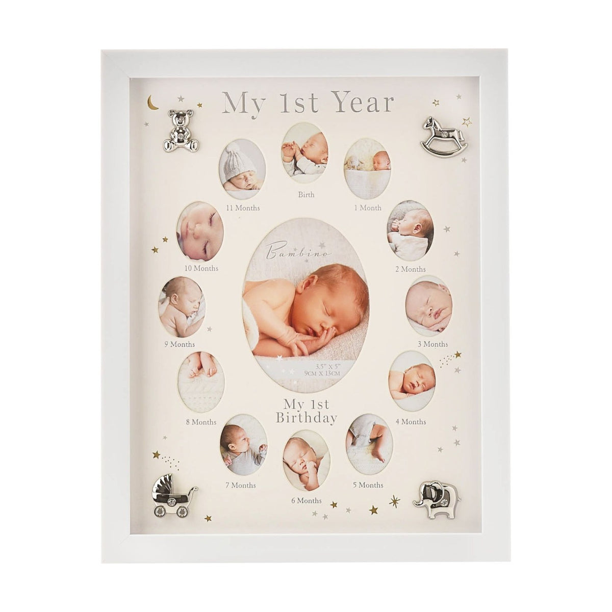 First Year Multi Aperture MDF Photo Frame - White & Cream