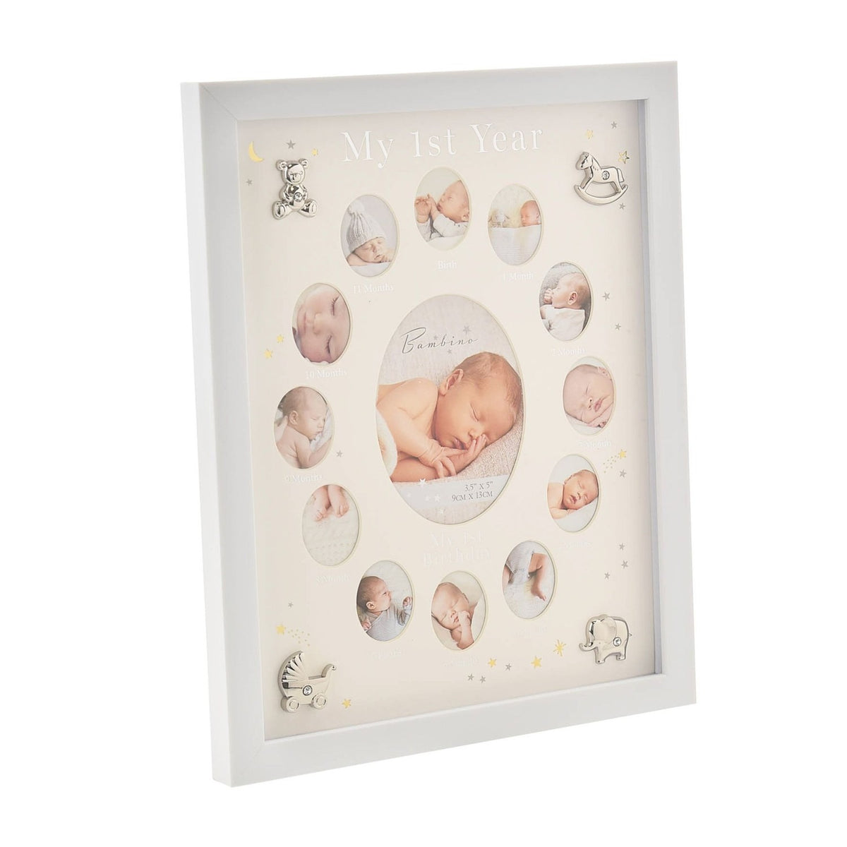 First Year Multi Aperture MDF Photo Frame - White & Cream