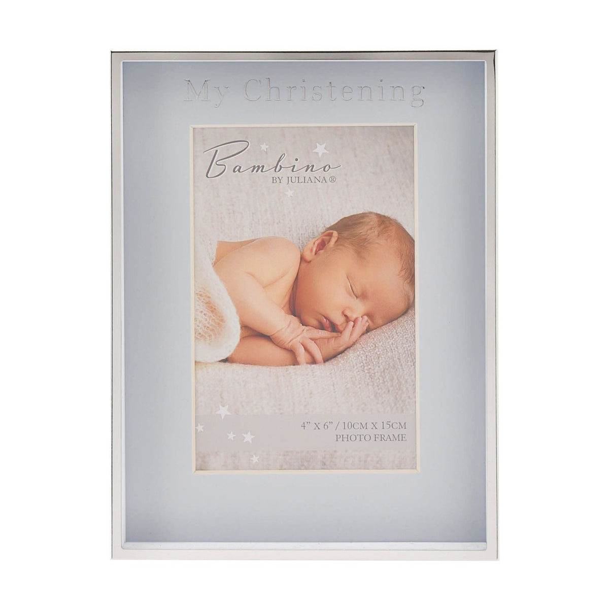 My Christening Metal Photo Frame 6 x 4in with Stand - Blue