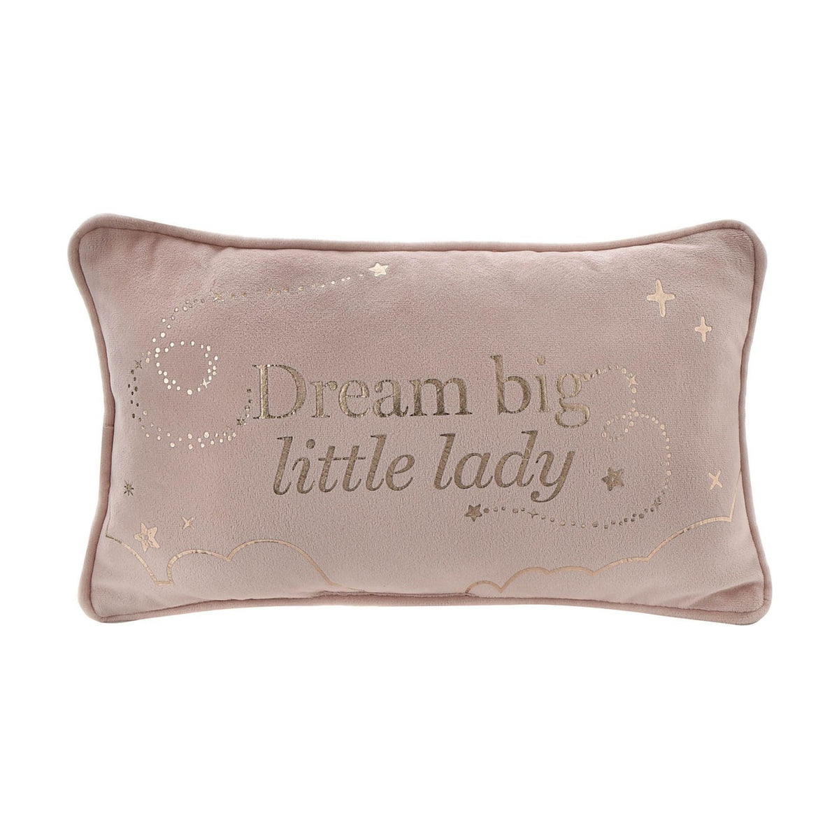 Little Lady Starry Rectangle Velvet Cushion 32.5cm - Blush