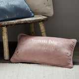 Little Lady Starry Rectangle Velvet Cushion 32.5cm - Blush