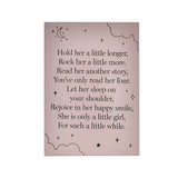 Little Girl Poem Wooden Standing Plaque 18 x 13cm - Pink