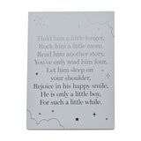 Little Boy Starry Poem Wooden Standing Plaque 18x13cm - Blue