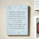 Little Boy Starry Poem Wooden Standing Plaque 18x13cm - Blue