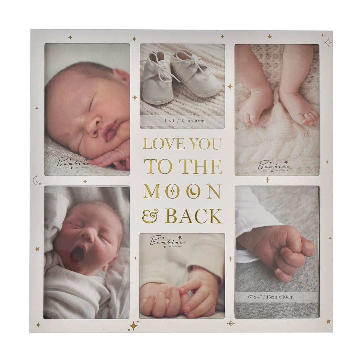 Love You To The Moon & Back MDF Collage Photo Frame - Grey
