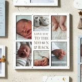 Love You To The Moon & Back MDF Collage Photo Frame - Grey