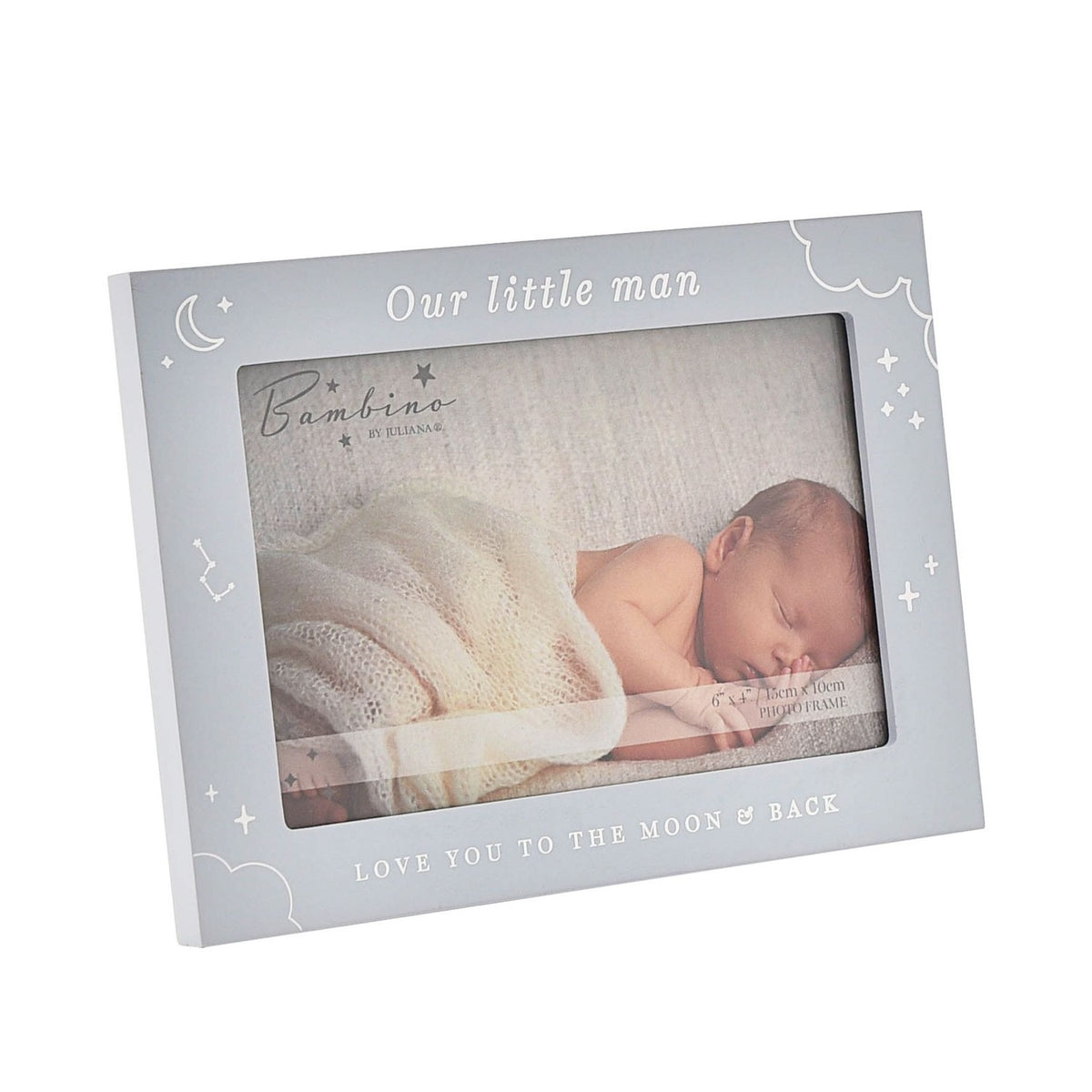 Our Little Man Starry Wooden Photo Frame 6 x 4in - Blue