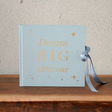 Dream Big Little One Baby Photo Album with Ribbon Tie - Blue