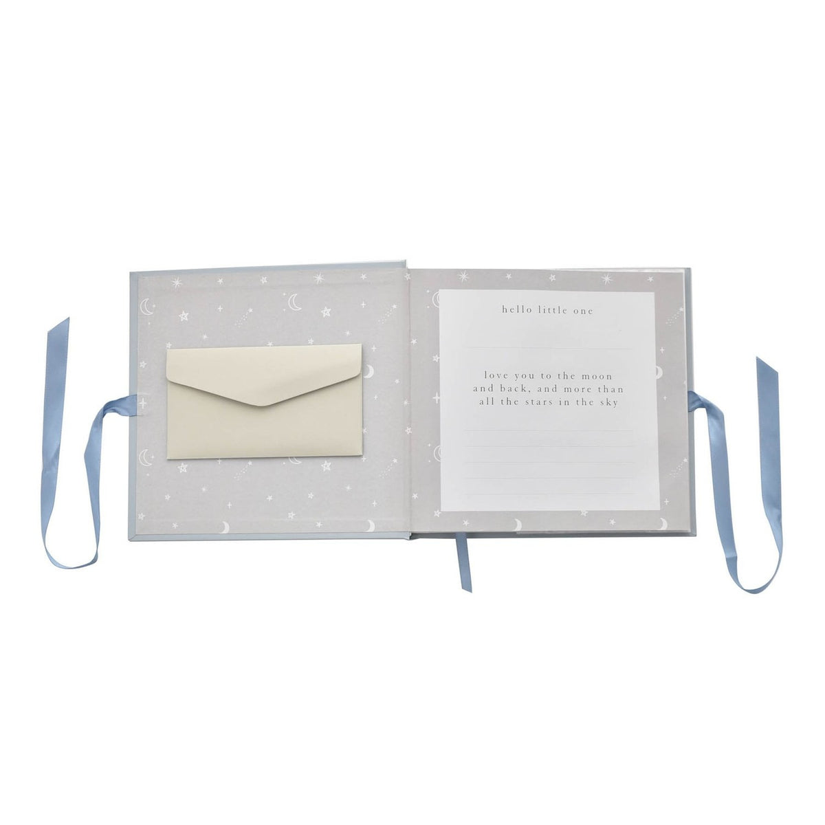 Dream Big Little One Baby Photo Album with Ribbon Tie - Blue