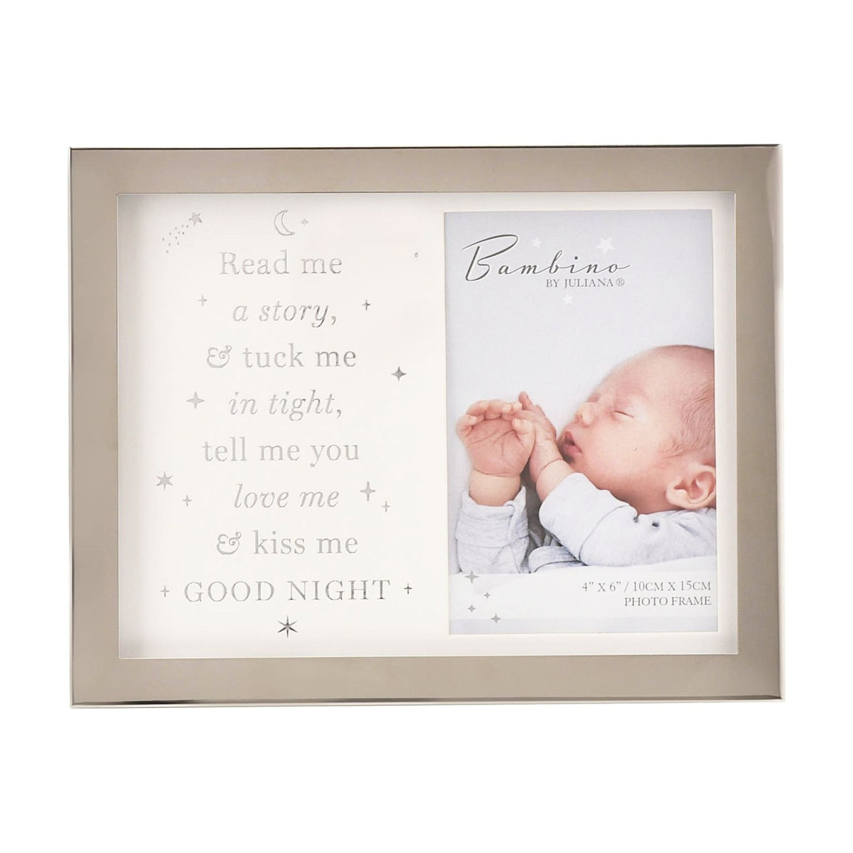 Read Me A Story Metal Plated Photo Frame 6 x 4in - Silver & White