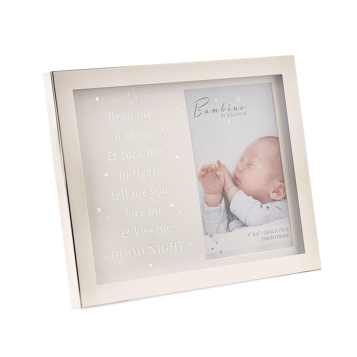 Read Me A Story Metal Plated Photo Frame 6 x 4in - Silver & White