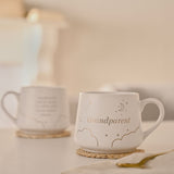 Set of 2 New Grandparents Cloud Stoneware Mugs 300ml - White