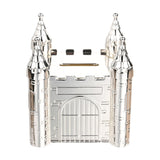 Castle Silverplated Metal Money Box with Turrets - Silver